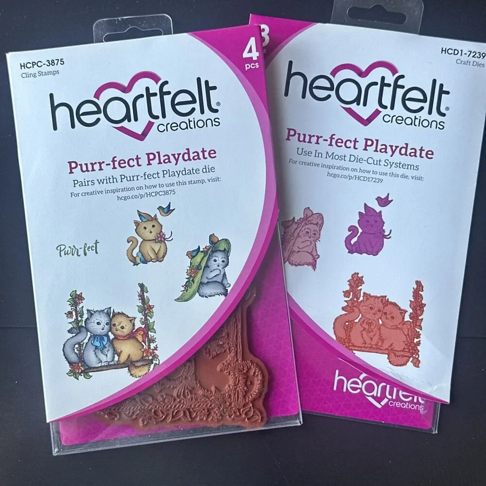 Heartfelt Creations PURR-FECT PLAYDATE Dies & Cling Stamps HCD1-7239 HCPC-3875